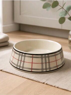 BURBERRY Nova Check Porcelain Large Dog Food Bowl Water Bowl AUTHENTIC❤️‍🔥
